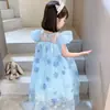 Vestido de Princesa Elsa para Mujer Vestido Corto de Manga Corta Elsa de Frozen Vestido de Verano para Niñas Vestido Elsa