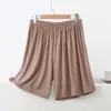 Nuevos Pantalones Cortos Sueltos de Modal, Simples y Versátiles, Pantalones Casuales de Talla Grande con Cintura Elástica, Cómodos Pantalones Anchos para Casa