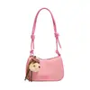 Bolsa de ombro/transversal feminina com padrão trançado retrô de nicho, nova moda outono 2026, popular, grande capacidade