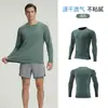 AIMP Secagem Rápida Respirável Short de Treino Manga Curta Fitness Esportes Manga Longa T Modelo Fino Ciclismo Tênis Treinador Top