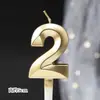 Vela para bolo de festa de aniversário, série Casa da Ópera, retro, Dourada Prateada, vela digital 0-9