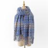 Bufanda de Cuadros Clásicos con Borlas Transfronteriza Estilo Coreano Moda Otoño e Invierno para Mujer Bufanda Cálida Versátil para el Cuello Venta al por Mayor desde la Fábrica de Tonglu