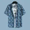 Traje casual de playa hawaiano de secado rápido para hombre, camisa floral de manga corta para hombre, pantalones cortos de playa, traje de dos piezas a juego para pareja