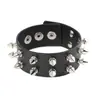 Pulsera Punk con Remaches Estilo Transfronterizo Pulsera de Picos de Rock Cuero de Personalidad No Convencional para Hombre
