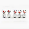 Cuentas de madera blancas impresas de 20 mm, cuentas de madera de colores con diseño de muñeco de nieve navideño, cuentas de madera para decoración navideña del hogar.