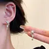 Pendiente de Clip para Oreja con Disco de Espiral para Mosquitos de Perla, Femenino, Suave, Pendientes Perforados, Exquisito, Pequeño, Flor, Pendientes de Clip de Alta Gama