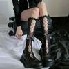 Calcetines hasta la pantorrilla con moño Mu Ruan, calcetines de encaje ultradelgados para piernas delgadas para niños, calcetines de red sexys y lindos Lolita
