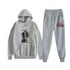 Traje con capucha y pantalón tipo túnica con forro polar para hombre y mujer, con leyenda del viento, espada berserker y comercio exterior transfronterizo, Ri Man Ainime