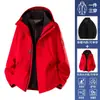Camello mismo estilo conjunto de dos piezas tres en uno a prueba de viento impermeable para mujer chaqueta de ropa de montañismo para hombre otoño e invierno baja estatura 26