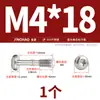 Tornillos Torx de Cabeza Redonda de Acero Inoxidable 304 Chapados en Oro, Tornillos No Extraíbles, Tornillos de Cabeza Plana con Rosca Parcial Antiaflojamiento M3M4M5M6