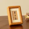 Mini porta-retrato caligrafia chinesa madeira maciça nogueira mesa impressão montagem pintura diy ornamentos criativos de mesa