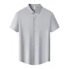 Camisa seamless de seda de hielo 70D 170G, ropa de trabajo transpirable y cómoda, camisa cultural unisex con cuello