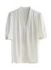 Camisa de Manga Corta de Gama Alta, Elegante, de Nicho para Mujer, Nuevo Estilo Francés Verano 2025, Fluida, Profesional, Top Elegante