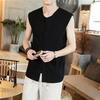 Colete Estilo Chinês Vintage Masculino Terno Tang Solto Tamanho Grande Hanfu Peça Externa Estilo Étnico Algodão Linho Jaqueta Sem Mangas