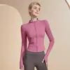 Roupas de Yoga Roupa Esportiva Feminina Slim Fit Justa Manga Longa Cardigan Alta Elasticidade Respirável Ciclismo ao Ar Livre Levantamento de Peso Corrida Fitness