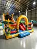 Novo castelo inflável de guerra mecânica com escorregador, castelo inflável popular, fábrica de equipamentos de playground ao ar livre