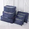 Conjunto de Armazenamento para Viagem Bolsa de Armazenamento em Tecido Oxford Organizador de Roupa Íntima e Sutiã Bolsa de Armazenamento Bolsa de Armazenamento para Mala Conjunto de Seis Peças