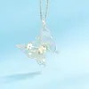 Colar Handmade Estilo Floresta de Borboletas de Primavera Envolto em Arame Fresco Versátil na Moda Tendência Colar para Melhor Amiga Presente de Nicho