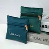 Bolsa de terciopelo portátil con cremallera de suministro directo para empaque de joyas, anillos y accesorios, bolsa de almacenamiento de terciopelo de doble cara