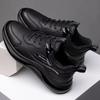 Novos Sapatos Masculinos para Comércio Exterior 2024, Modelos de Primavera e Outono, Sapatos Masculinos para Outono e Inverno, Tênis Esportivos de Couro, Sapatos de Inverno com Forro de Lã, Sapatos de Solado Grosso