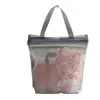 Bolsa de aseo simple para mujer, para baño, viaje, fitness, portátil, transpirable, con drenaje, bolsa de almacenamiento, bandolera de malla, bolsa de cosméticos