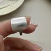 Anel Quadrado e de Bola Escovada para Mulheres, Moda de Nicho Estilo Ins, Novo Design Exquisito Popular, Anel Aberto Ajustável, Anel para Dedo Indicador, Tendência