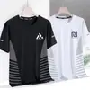 2026 Nova Tendência de Verão Marca Seda de Gelo Camiseta de Manga Curta Masculina Tendência Meia Manga Gola Redonda Camiseta Solta Roupas Masculinas