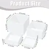 Caja de exhibición de acrílico de cinco lados, mesa de postre cuadrada, estante de exhibición transparente, estante para refrigerios de la tarde, caja de almacenamiento blanca