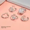 Europa y Estados Unidos transfronterizo nuevo ins moda lujo alta gama traje de anillo aleación irregular anillo cuadrado juego de 5 piezas