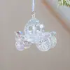 Decoración Navideña de Producto Nuevo Transfronteriza Copo de Nieve de Acrílico Transparente Campana Colgante de Ángel para Árbol de Navidad