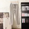 Calça Casual Masculina Lisa Fina de Corte Reto com Bordado de Letras Respirável e Confortável 8835