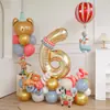 Set de columna de globos con números temática de circo, decoración de escena para fiesta de cumpleaños infantil y accesorios para fotos