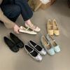 Altura Interior zapatos individuales Mary Jane plateados Zapatos de Mujer Primavera y Otoño 2025 Nuevos Coreanos Lazo Noche Zapatos de Ballet