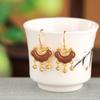 Yilu plata S925 plata esterlina chapado en oro Rojo del Sur nuevo chino retro auspicioso Ruyi candado campana aretes elegante gancho de plata para la oreja