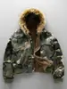 Popular Jaqueta de Algodão Reversível Camuflada de Inverno Nova para Homens, Forrada com Lã, Espessada, Quente, com Capuz, Casaco de Alta Qualidade para Homens