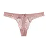 Tanga respirável nova para menina estilo puro desejo com renda europeia e americana, lingerie feminina sexy e moderna, malha de pêssego no bumbum, cintura baixa