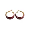 Pendientes de aro redondos con lunares y efecto de goteo de aceite estilo coreano ins, pendientes retro de alta gama de moda con un diseño único para mujer