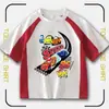 Carros: Camiseta de Manga Curta Racing Story Colaboração para Homens, Verão Desenho Animado Relâmpago McQueen Mercadoria Roupa Infantil