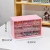 Organizador de Vidrio Transparente para Perlas de Escritorio Estilo Cajón de Nueve Compartimentos, Apilable y Dividido, Caja de Almacenamiento de Perlas para Accesorios de Joyería DIY