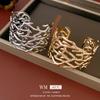 Pulsera Abierta Calada Estilo Metal Frío Transfronterizo Lujo Accesible Europeo y Americano Pulsera Exagerada de Alta Gama Moda Trendy Joyería de Mano