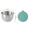 Juego de cuenco y plato de acero inoxidable 304, cuenco multifuncional portátil para salsas, cuenco pequeño sellado de acero inoxidable, plato para condimentos para el hogar