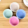 Tigela Redonda de Palha de Trigo Plástico Espesso Imitação de Porcelana Brilhante Tigela de Arroz Colher de Plástico Tigela e Colher para Crianças Conjunto Anti-Queda