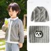 Suéter Nuevo de Primavera para Niños Clase A Cárdigan de Punto para Niños y Niñas y Chaqueta Suéter de Cuello Redondo de Color Sólido para Bebés
