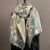 Fábrica de Lenços Estampados Atacado Feminino Estilo Coreano Borla Camélia Xale Aquecedor de Pescoço de Inverno Lenço Jacquard Dupla Face Imitação de Caxemira