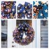 Guirnalda de flores y césped para el Día de la Independencia de Estados Unidos, colgante para puerta de entrada, decoración de tela para el hogar, corona artesanal, venta al por mayor