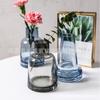 Jarrón de vidrio simple de estilo nórdico, con boca fina, cono para flores, jarrón seco, botella para aromaterapia, jarrón hidropónico, florero.