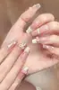 Explosiones del libro de Little Red Riding, armadura de desgaste, sentido avanzado, ojo de gato, piezas de manicura pura hechas a mano, flores en flor, piezas de uñas usables de diamantes