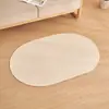 Alfombra de algodón y lino estilo japonés Ovalada para mesa de centro de sala de estar simple estudio dormitorio estilo silencioso color sólido tejido a mano alfombra de piso
