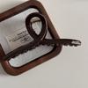 Cor Chocolate Etiqueta Dourada Patch Presilha de Cabelo Pinça Pinça de Cabelo com Garra Temperamento Penteado Sentido Avançado Suave Cabelo Pinça de Tubarão Acessórios de Cabelo