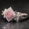 Cao Shi eBay novos acessórios criativos Cross enrolamento diamante rosa anel de zircão senhoras jóias de mão Coringa diário